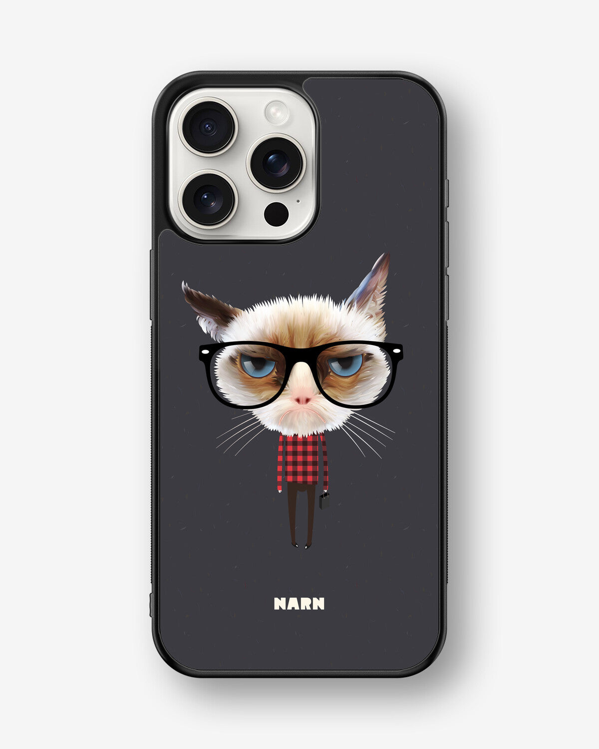 iPhone 15 Pro Max Hard Case – Hipster Cat - View 1
