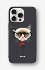 iPhone 15 Pro Max Hard Case – Hipster Cat - View 1