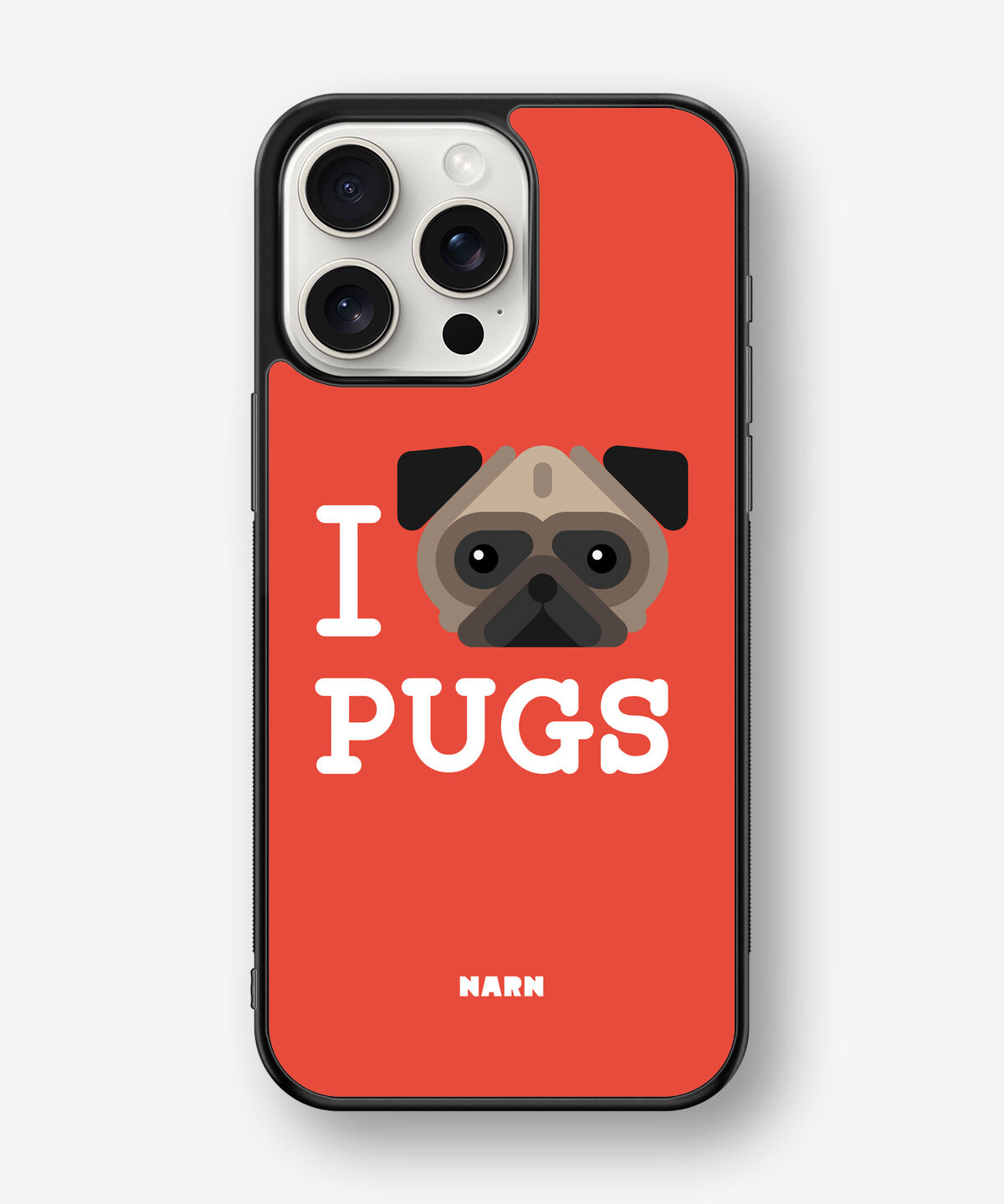 iPhone 15 Pro Max Hard Case – I Love Pugs - View 1