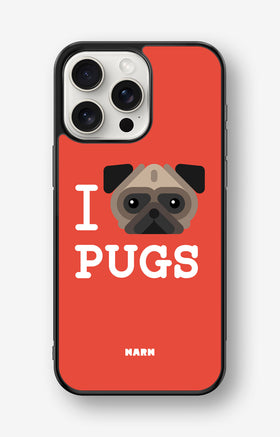 iPhone 15 Pro Max Hard Case – I Love Pugs - View 1