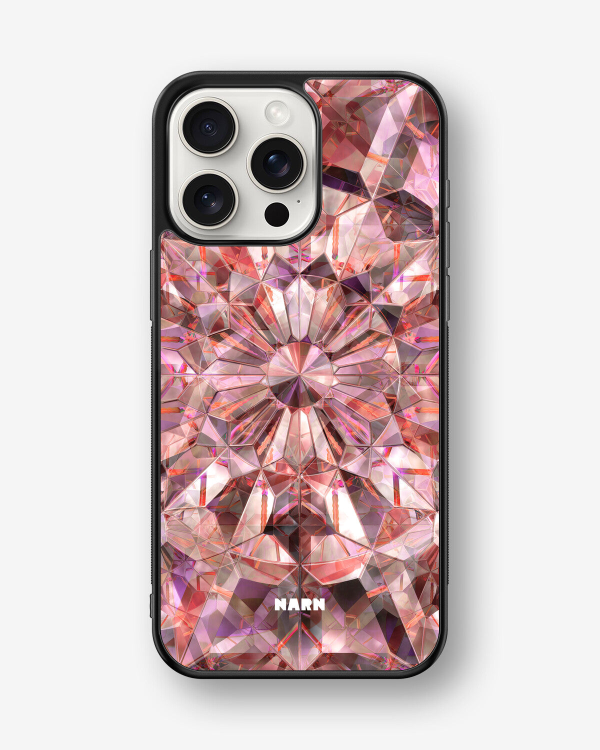 iPhone 15 Pro Max Hard Case – Pink Crystals - View 1