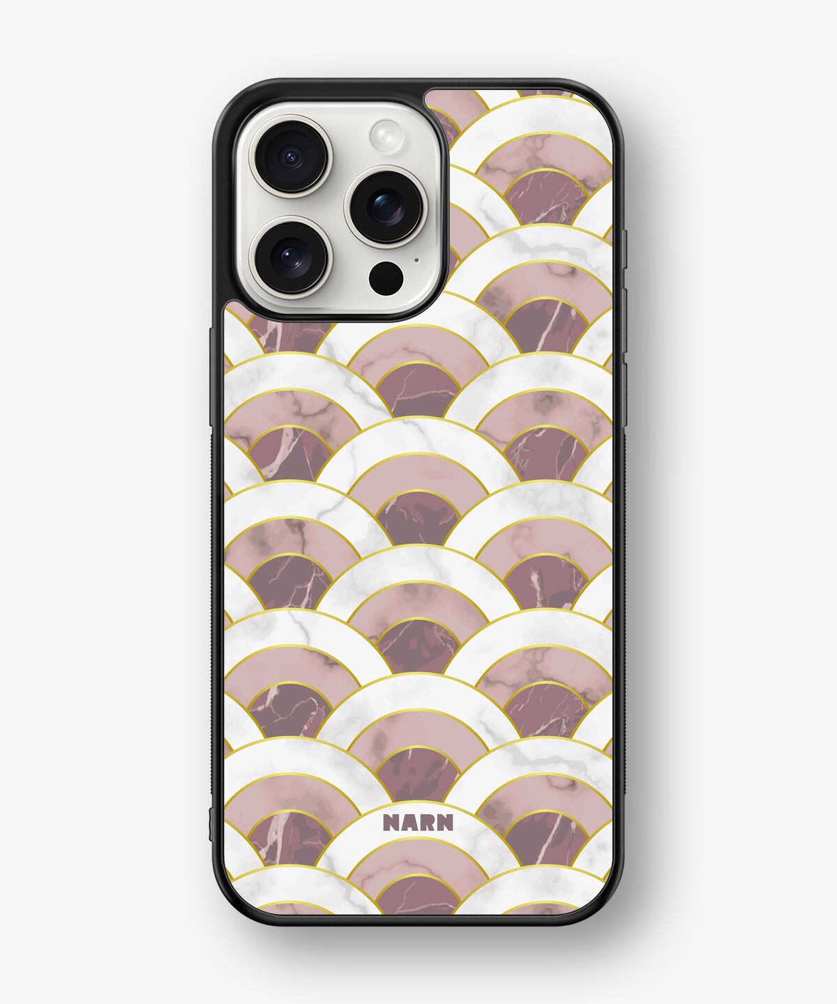 iPhone 15 Pro Max Hard Case – Pink Marble Waves - View 1