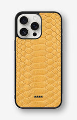 iPhone 15 Pro Max Hard Case – Yellow Snake - View 1