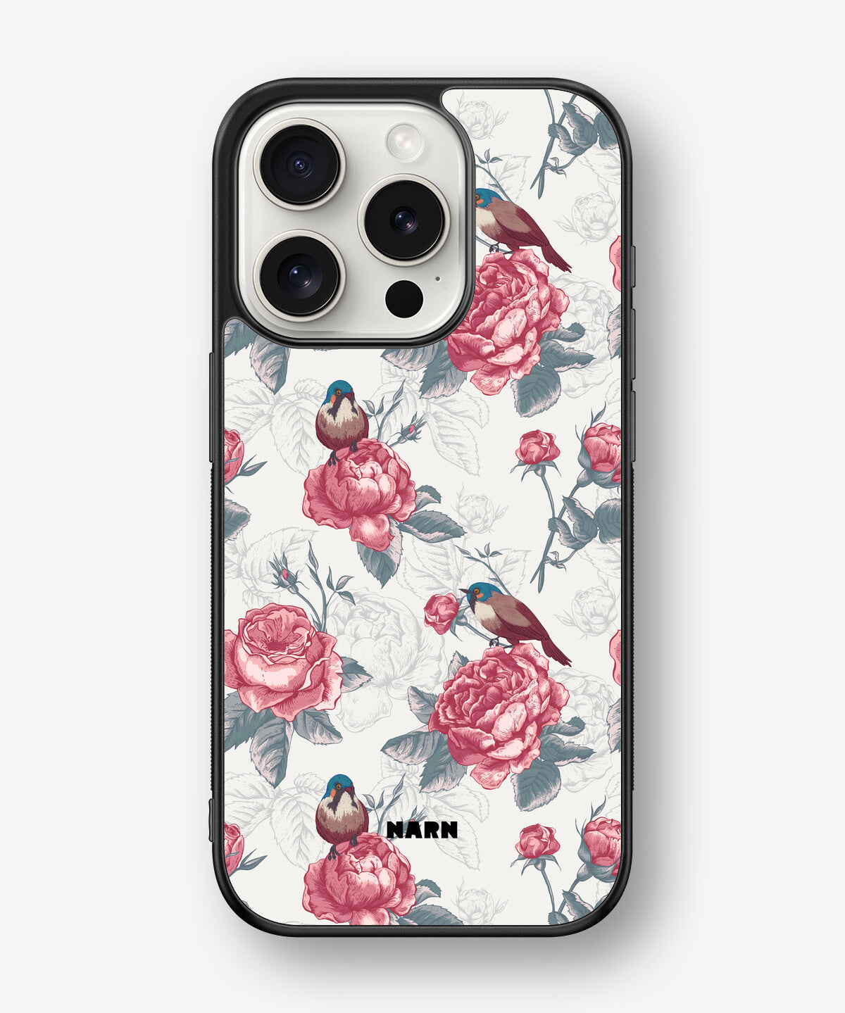 iPhone 15 Pro Hard Case – Birds Among Roses - View 1