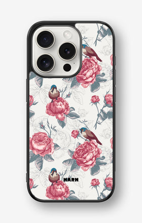 iPhone 15 Pro Hard Case – Birds Among Roses - View 1