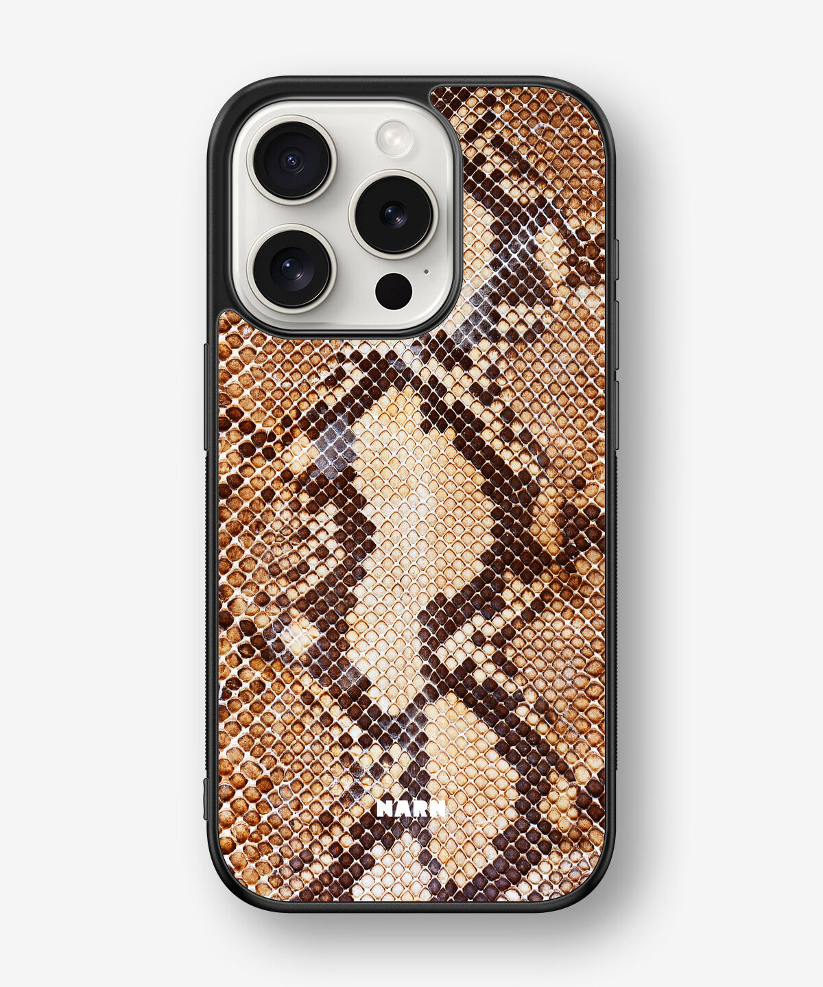iPhone 15 Pro Hard Case – Brown Snakeskin - View 1