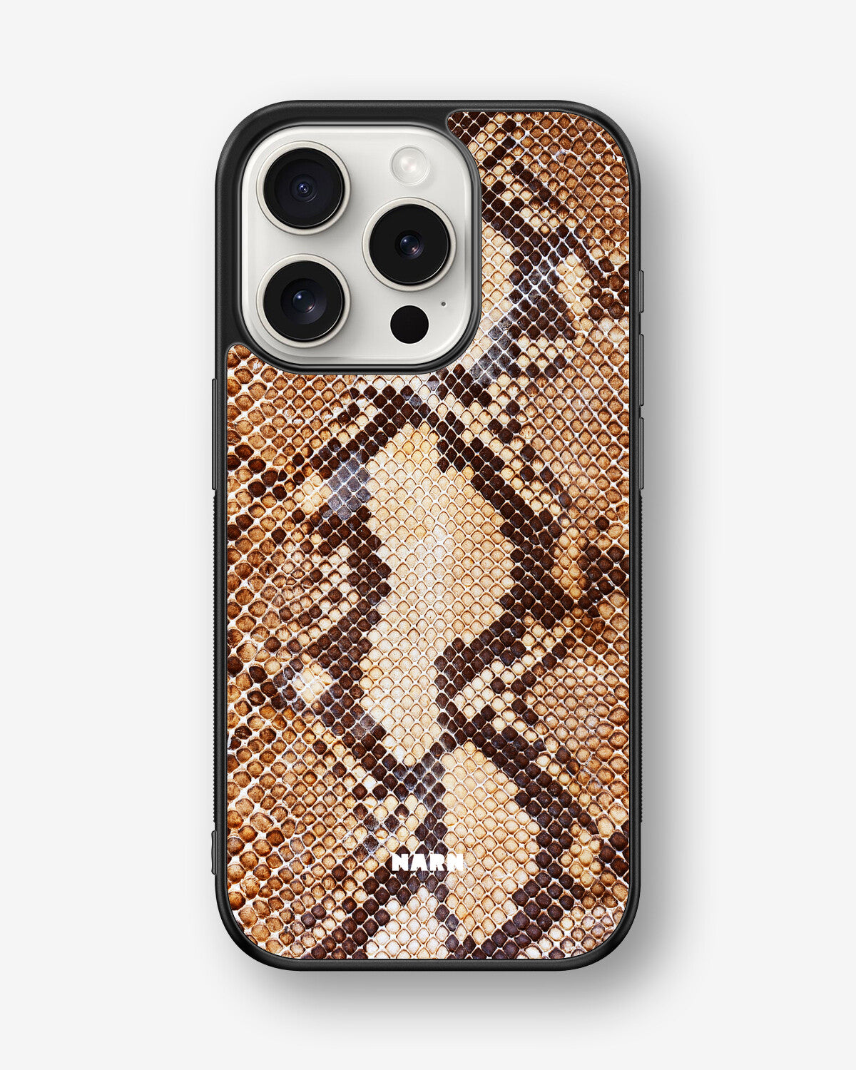 iPhone 15 Pro Hard Case – Brown Snakeskin - View 1