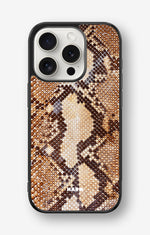 iPhone 15 Pro Hard Case – Brown Snakeskin - View 1