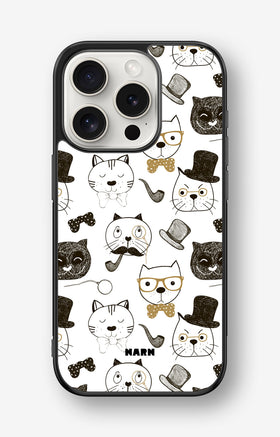 iPhone 15 Pro Hard Case – Cartoon Cats - View 1