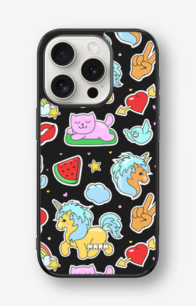 iPhone 15 Pro Hard Case – Cute Stickers - View 1