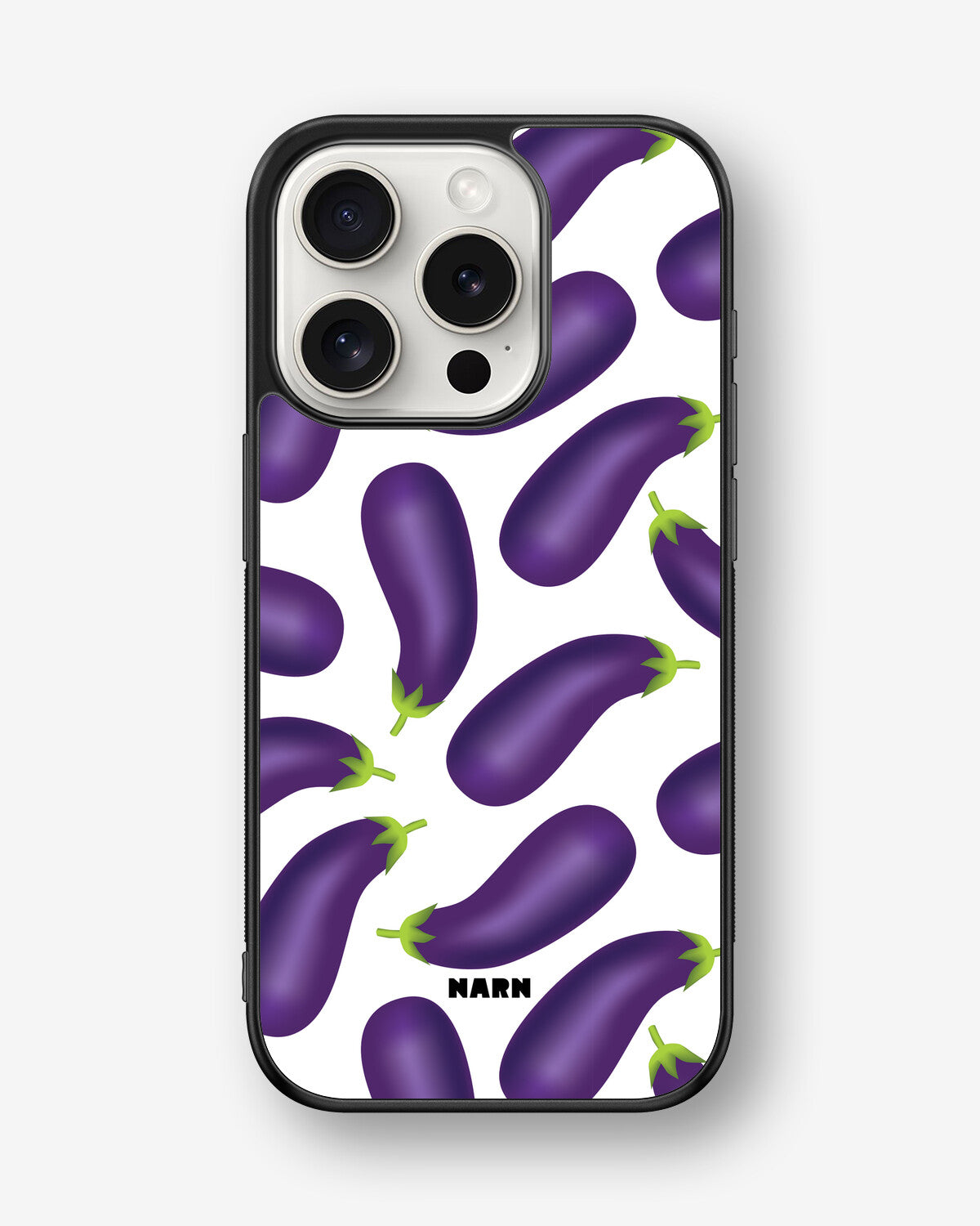 iPhone 15 Pro Hard Case – Eggplant Pattern - View 1