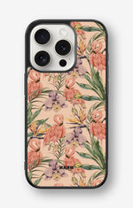 iPhone 15 Pro Hard Case – Flamingos & Flowers - View 1