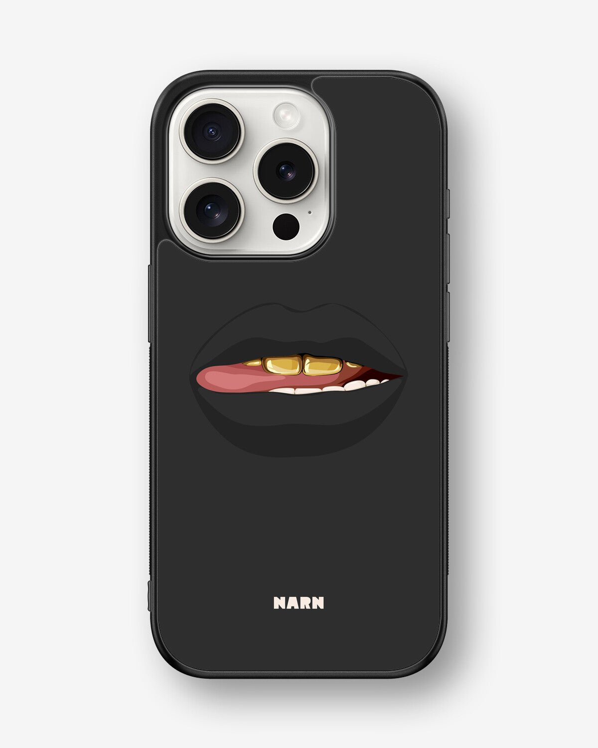 iPhone 15 Pro Hard Case – Golden Lips - View 1
