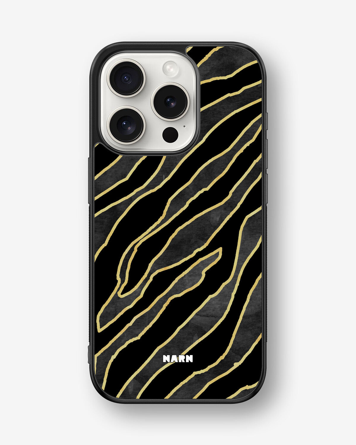 iPhone 15 Pro Hard Case – Golden Zebra - View 1