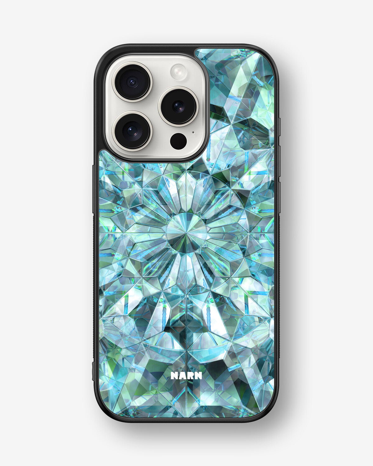 iPhone 15 Pro Hard Case – Green Crystals - View 1
