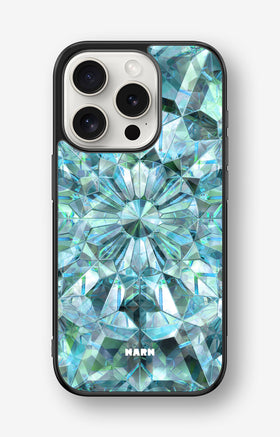 iPhone 15 Pro Hard Case – Green Crystals - View 1