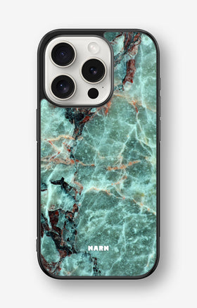iPhone 15 Pro Hard Case – Green Marble - View 1