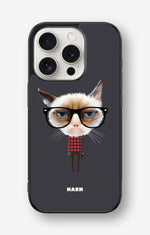 iPhone 15 Pro Hard Case – Hipster Cat - View 1