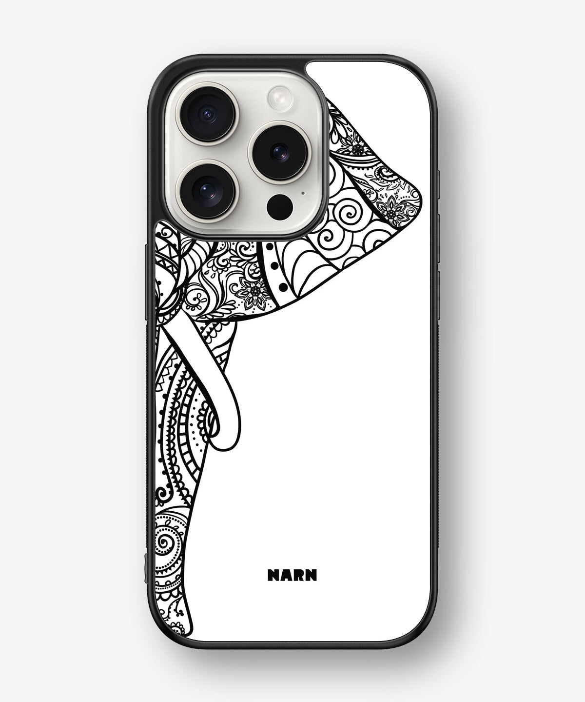 iPhone 15 Pro Hard Case – Mandala Elephant - View 1