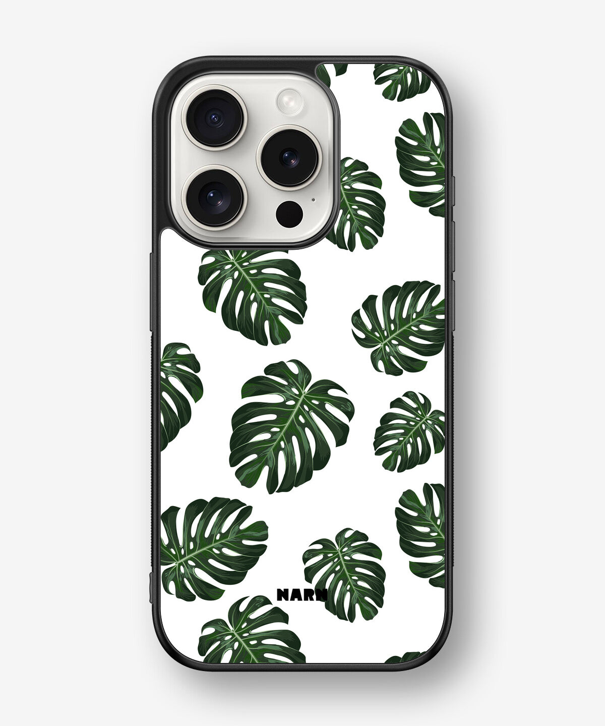 iPhone 15 Pro Hard Case – Monstera Pattern - View 1