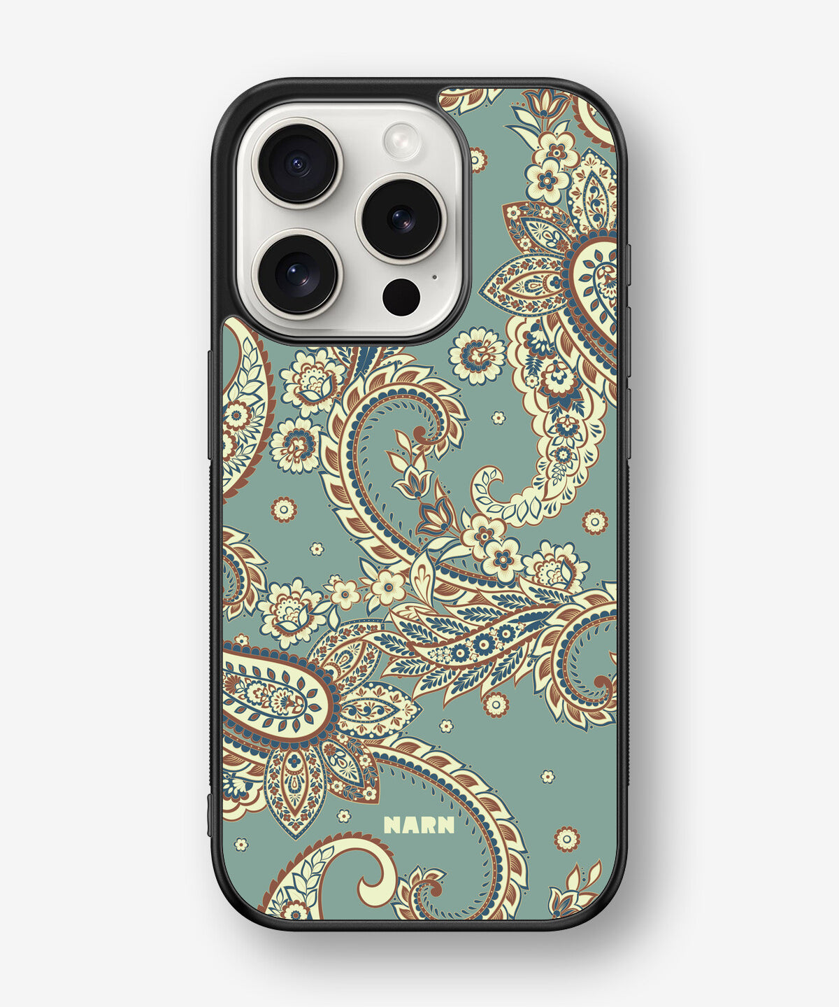 iPhone 15 Pro Hard Case – Paisley Green - View 1