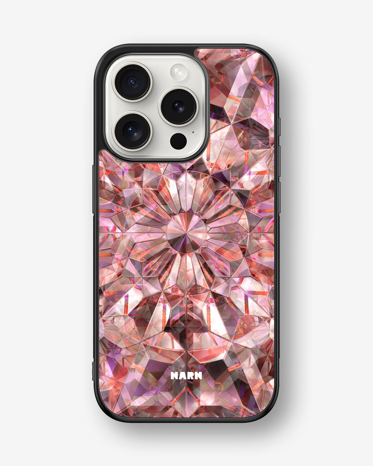iPhone 15 Pro Hard Case – Pink Crystals - View 1
