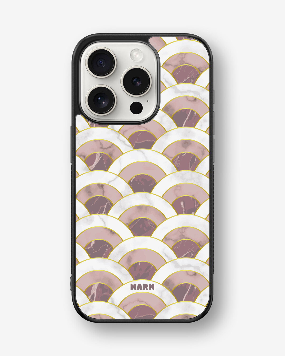 iPhone 15 Pro Hard Case – Pink Marble Waves - View 1