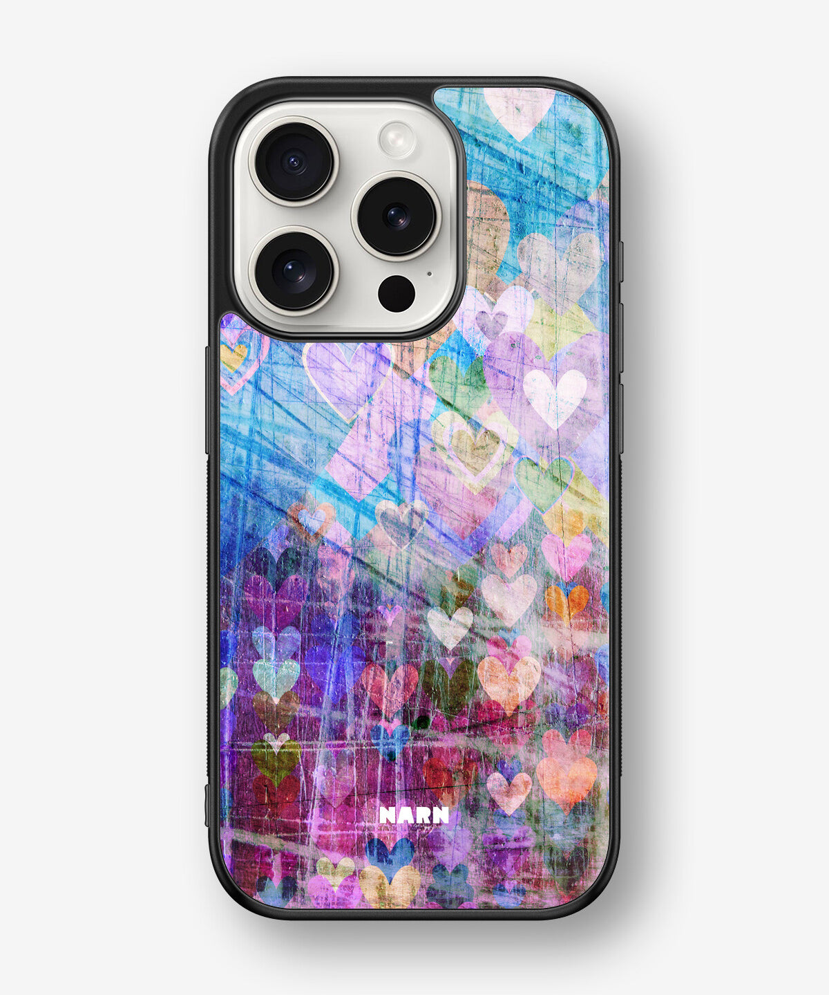 iPhone 15 Pro Hard Case – Purple Hearts - View 1
