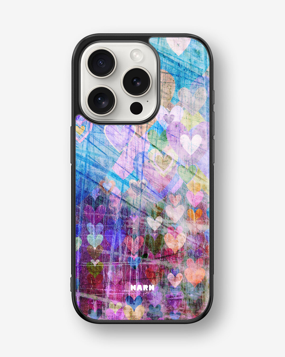 iPhone 15 Pro Hard Case – Purple Hearts - View 1