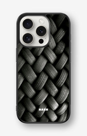 iPhone 15 Pro Hard Case – Tires Wall - View 1