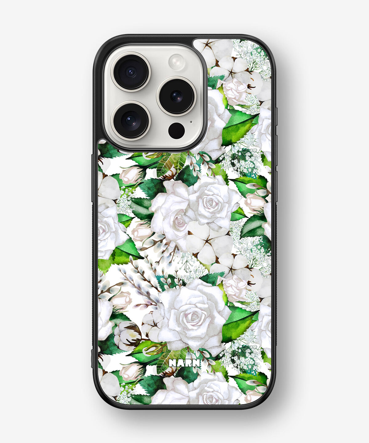 iPhone 15 Pro Hard Case – White Bloom - View 1