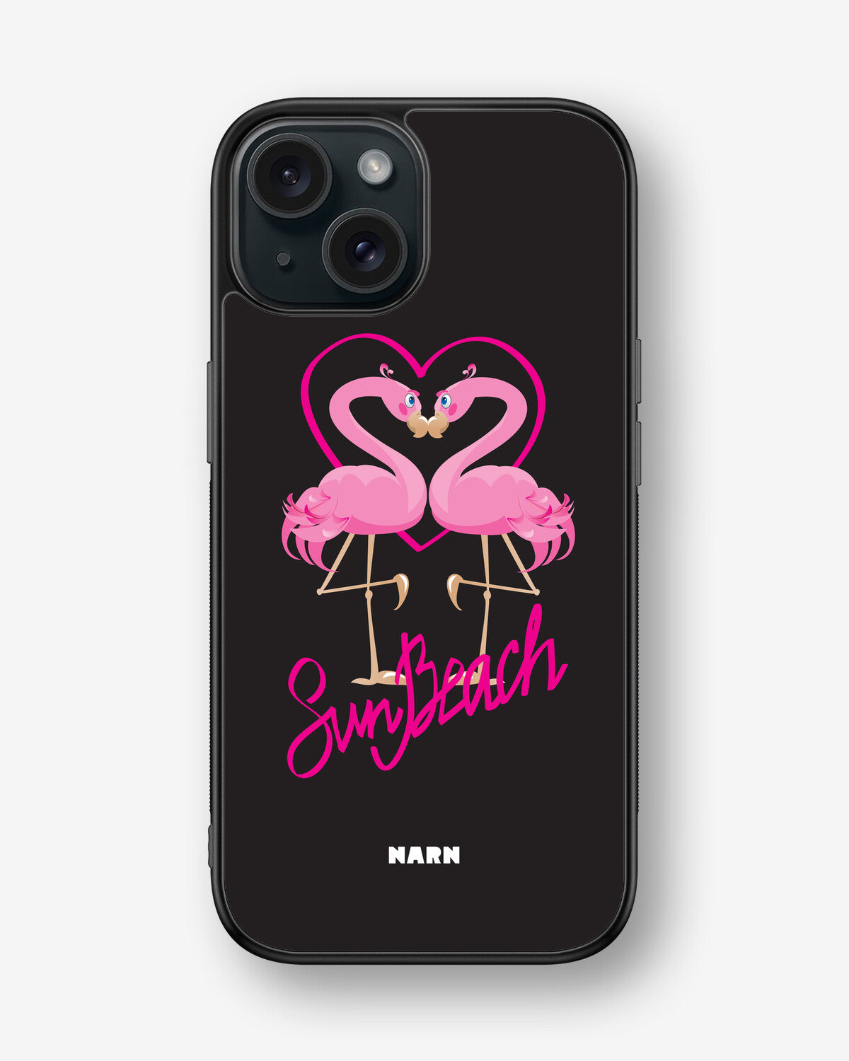 iPhone 15 Hard Case – Beach Flamingo - View 1