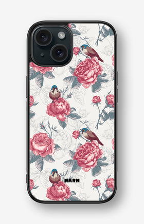iPhone 15 Hard Case – Birds Among Roses - View 1
