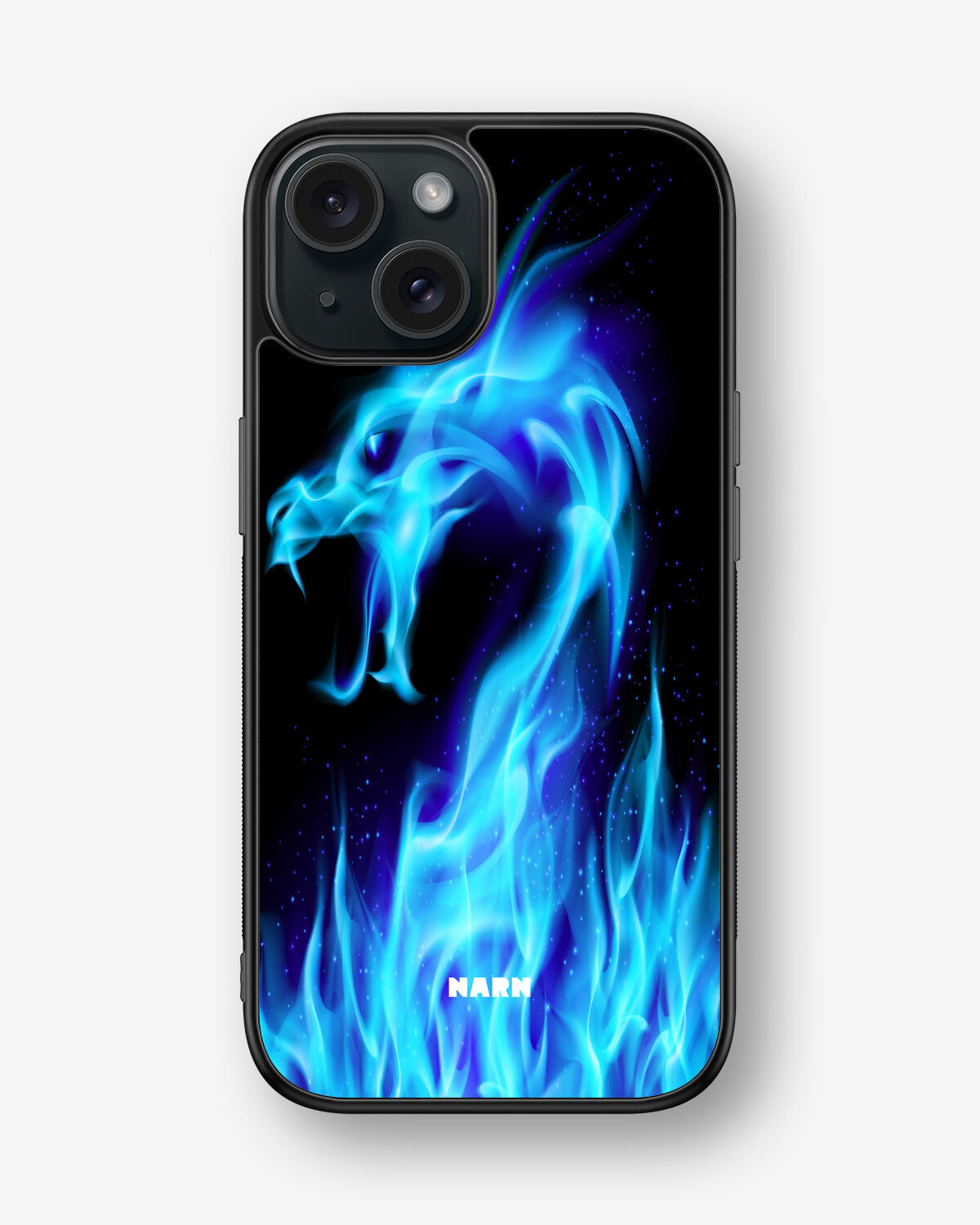 iPhone 15 Hard Case – Blue Flames Dragon - View 1