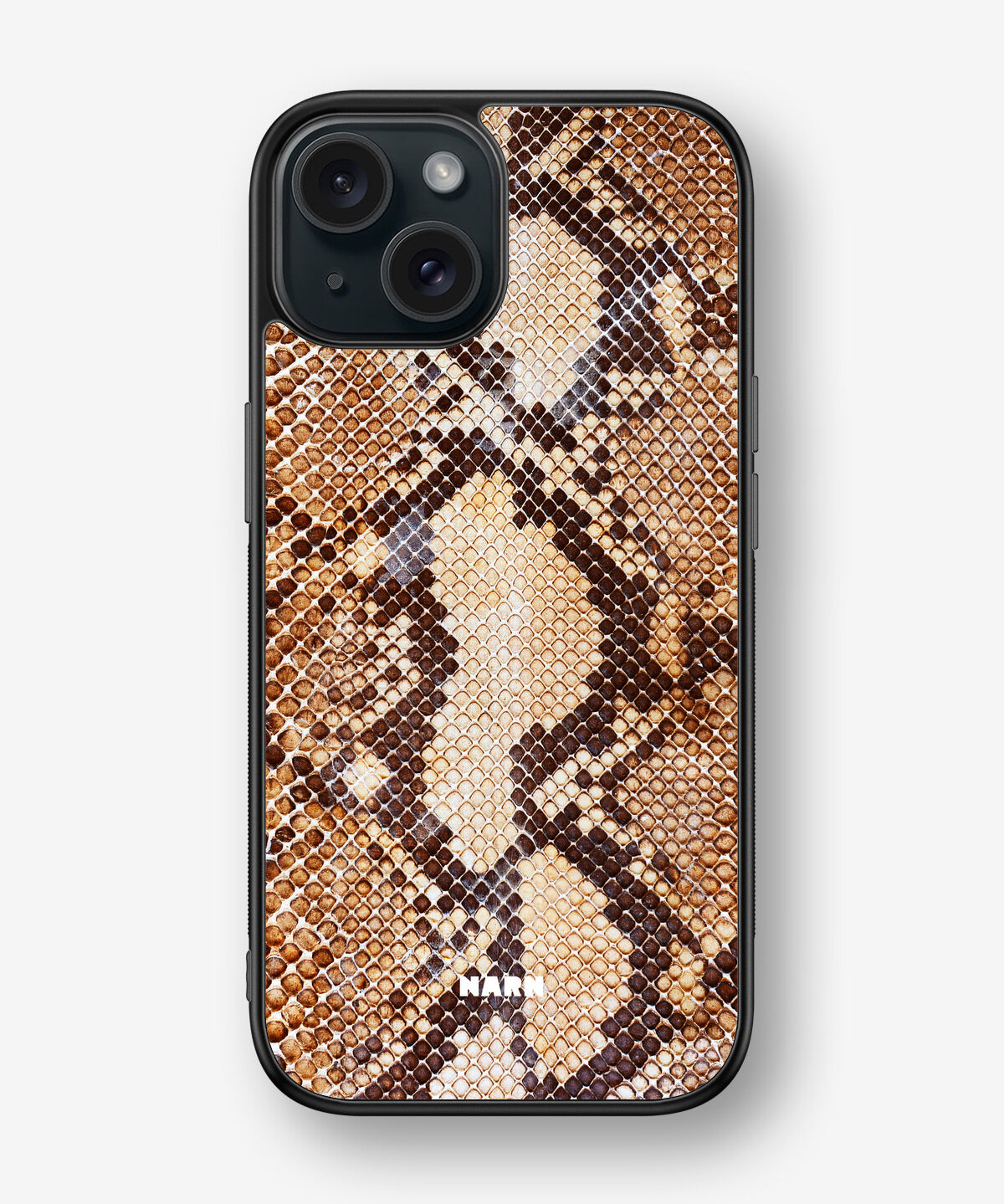 iPhone 15 Hard Case – Brown Snakeskin - View 1