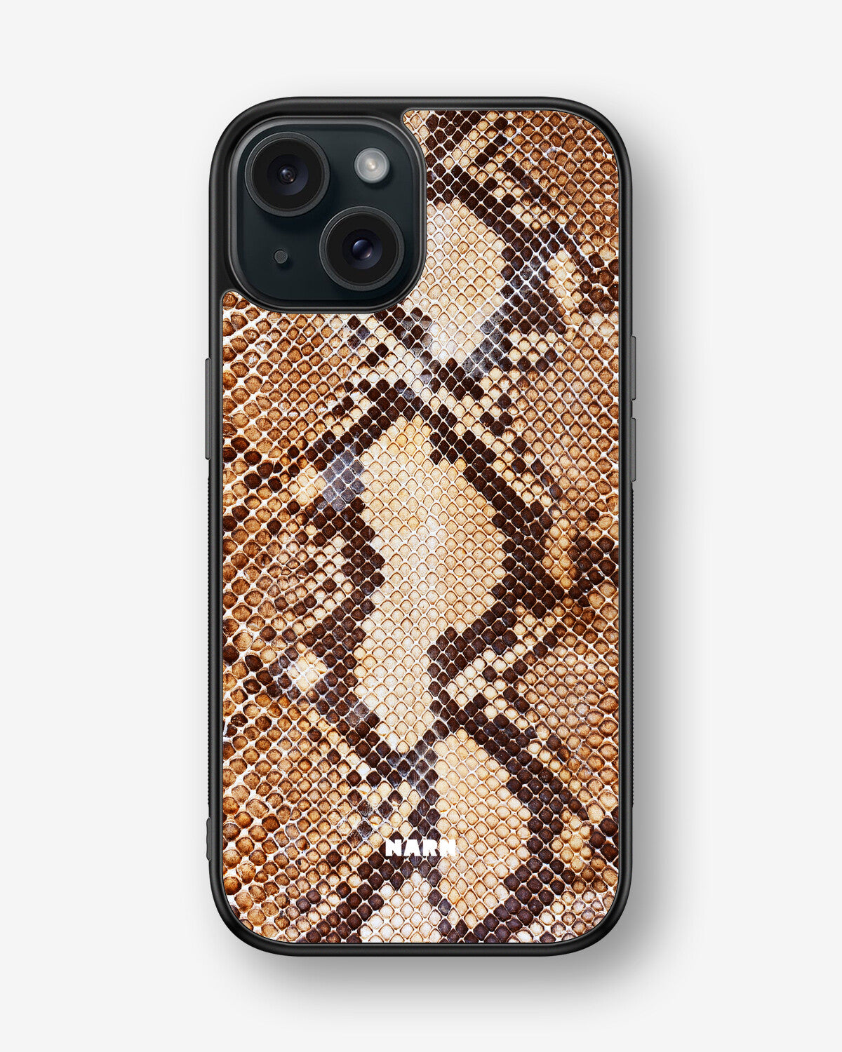 iPhone 15 Hard Case – Brown Snakeskin - View 1