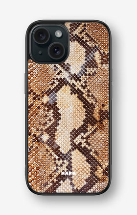 iPhone 15 Hard Case – Brown Snakeskin - View 1