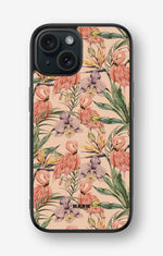 iPhone 15 Hard Case – Flamingos & Flowers - View 1
