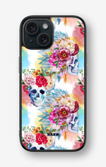 iPhone 15 Hard Case – Flowered Skulls - View 1