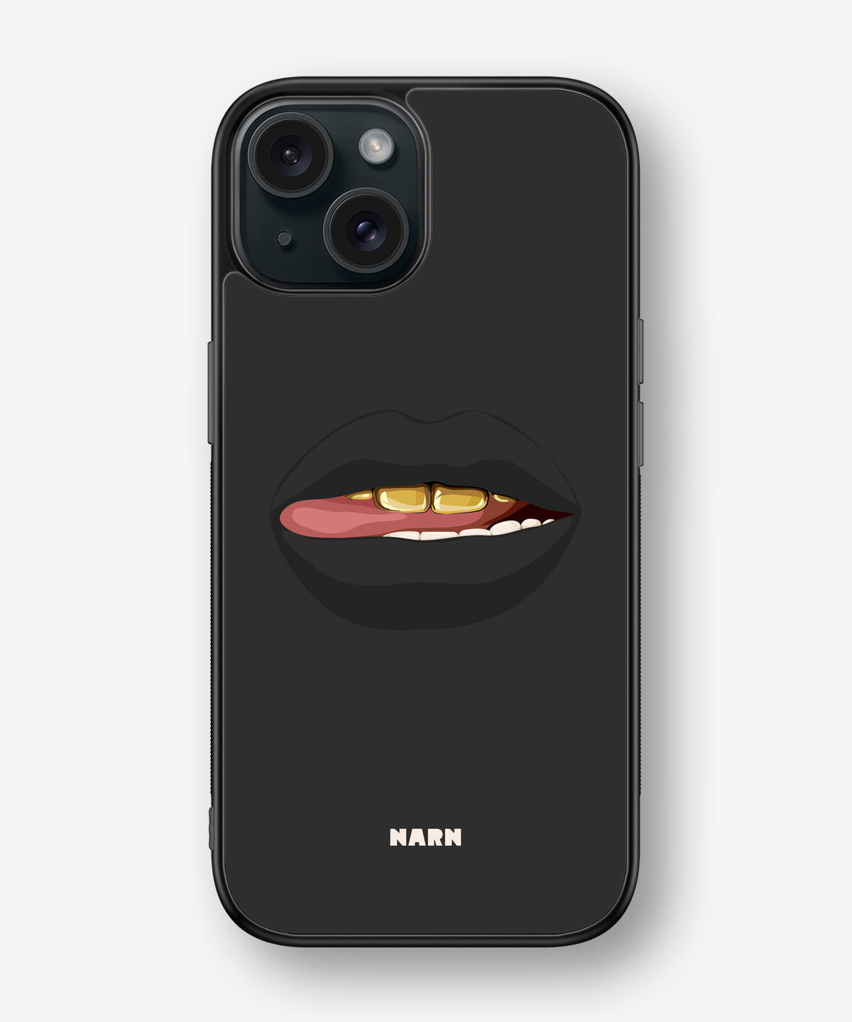 iPhone 15 Hard Case – Golden Lips - View 1