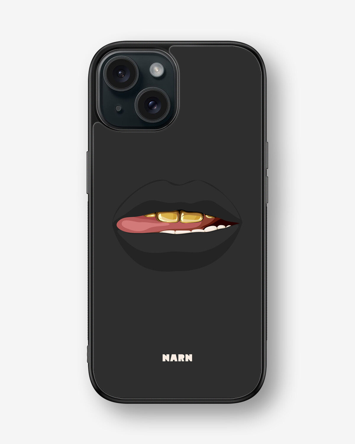 iPhone 15 Hard Case – Golden Lips - View 1