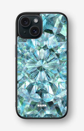 iPhone 15 Hard Case – Green Crystals - View 1