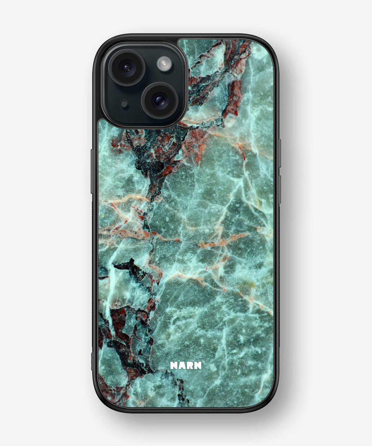 iPhone 15 Hard Case – Green Marble - View 1