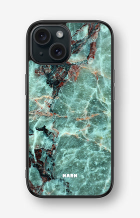 iPhone 15 Hard Case – Green Marble - View 1