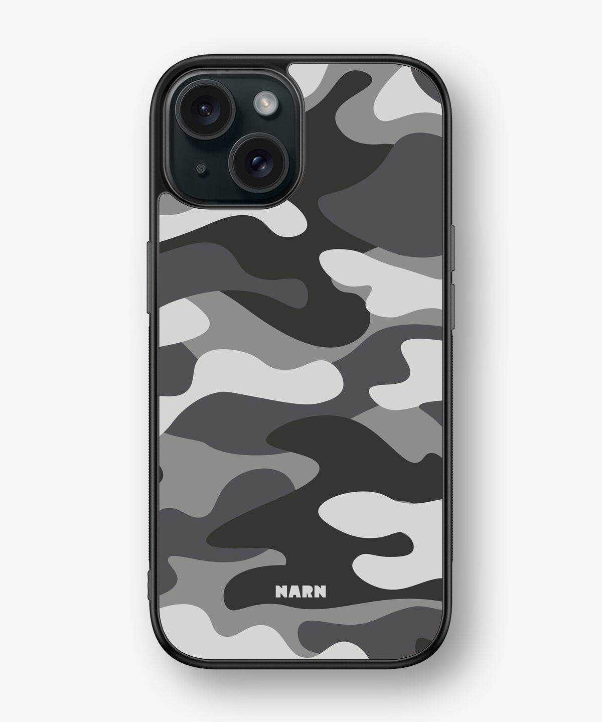 iPhone 15 Hard Case – Grey Camo - View 1