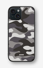 iPhone 15 Hard Case – Grey Camo - View 1