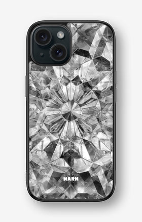 iPhone 15 Hard Case – Grey Crystals - View 1