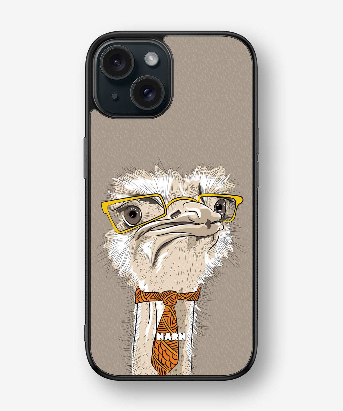 iPhone 15 Hard Case – Hipster Ostrich - View 1