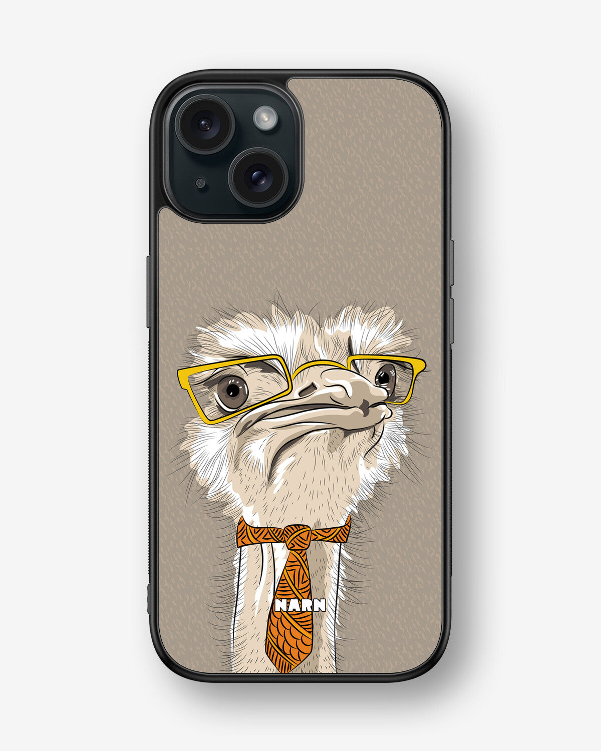iPhone 15 Hard Case – Hipster Ostrich - View 1