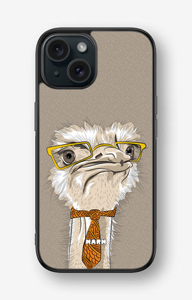 iPhone 15 Hard Case – Hipster Ostrich - View 1